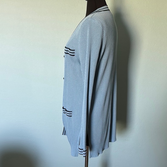 Blue Striped Women's Sweater - Picture 3 of 4